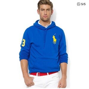 Vintage Polo Ralph Lauren Hoodie – Size XL – Royal Blue Cotton Blend
